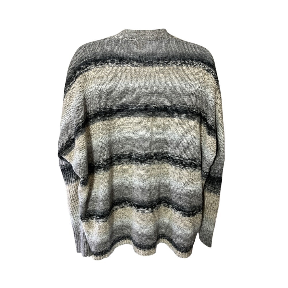 Xhilaration‎ Striped Cardigan Open Front Knit Sweater Gray Womens XS
